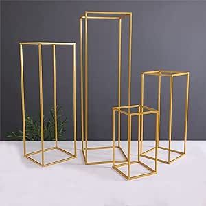 Gdrasuya10 4 Pcs Wedding Metal Vase Stand Pedestal Stand for Parties Flower Stand, Iron Flower Stand, Rectangular Frame Flower Rack Geometric Stand for Wedding Party Decoration Balloon Garland Wedding, Flower Arch Backdrop, Arch Balloon Garland, Arch Wedding Decor, Round Wedding Arch, Centerpiece Vases, Geometric Centerpiece, Garland Wedding Decor, Wedding Stage Backdrop