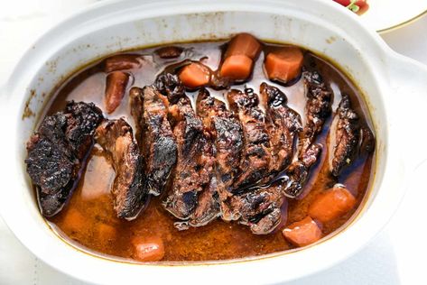 Try Our Tasty Slow Cooker Brisket Recipe With Carmelized Onions Sweet And Sour Brisket, Easy Barbacoa Recipe, Slow Cooker Brisket Recipes, Caramelized Onions Recipe, Slow Cooker Brisket, Barbacoa Recipe, Jewish Holiday Recipes, Brisket Recipe, Brisket Recipes