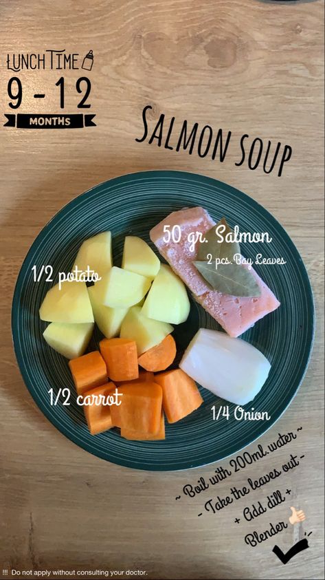 Food For Baby 👶🏻🍼+9 Months #babyfoodrecipe #forbaby #9months #salmon #babyfood Salmon For 9 Month Old, Salmon Puree For Baby, Salmon Baby Food Recipes, Baby Recipes 9-12, 9 Months Baby Food, Salmon For Baby, Baby Weaning Foods, Food For Baby, Easy Homemade Baby Food