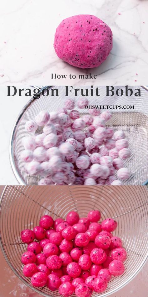 Homemade boba pearls need a longer time of cooking than some store-bought types because they are usually larger. Cute Tapioca Pearls, Homemade Boba Pearls, Fruit Boba, Homemade Boba, Boba Tea Recipe, Boba Recipe, Bubble Tea Recipe, Tea Drink Recipes, Boba Pearls