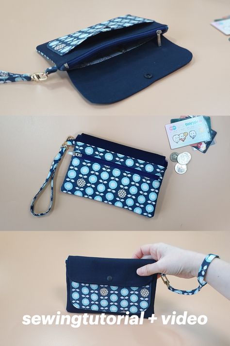 Phone Pouch Diy Sewing, Phone Wallet Diy, Phone Purse Diy, Diy Phone Pouches, Pouches Design, Diy Wallet Tutorial, Phone Bag Diy, Tendersmile Handmade, Diy Wallet Pattern