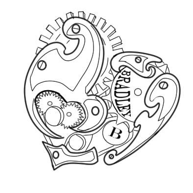 Cog/name tattoo concept for a client. Cog Tattoo, Name Tattoo, Playing Cards, Sketch Book, Tattoos