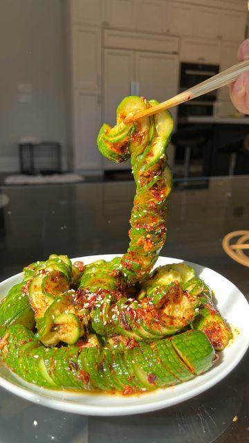 @kwokspots on Instagram: "Finally made this cucumber salad and it’s bomb. Yes they remind me of caterpillars 🐛 🥒. Super easy and fun to make. Recipe in bio or: https://kwokspots.com/asian-cucumber-salad/ “ • • • • • • #foodies #cucumbersalad #dinner #asiancucumbersalad #foodshare #igfood #comfortfoods #foodblogger #foodphotography #frommykitchen #savory #lovetoeat #homecooking #easyrecipes #homecooked #instafood #breakfast #delicious #food #cucumber #instaeats #deliciousfood #foodporn #foods Cucumber Salad Aesthetic, Chinese Cucumber Salad, Recipes Aesthetic, Super Salads, Idee Pasto, Healthy Food Dishes, Food Babe, Food Therapy, Super Foods