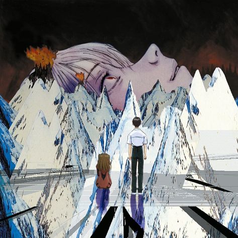 End Of Evangelion Poster, Radiohead Album Cover, Evangelion Poster, Radiohead Albums, Stanley Donwood, End Of Evangelion, Evangelion Shinji, Evangelion Asuka, Music 90s