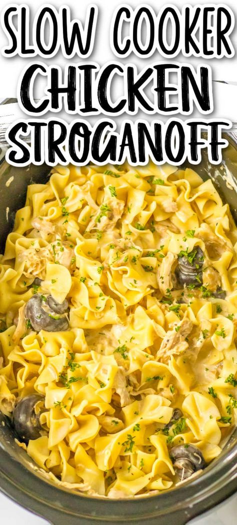 Crockpot Chicken Stroganoff, Slow Cooker Chicken Stroganoff, Chicken Stroganoff Recipe, Slow Cooker Recipes Beef Stew, Chicken Salad Recipe Easy, Chicken Stroganoff, Stroganoff Recipe, Slow Cooker Beef Stew, Slow Cooker Pulled Pork