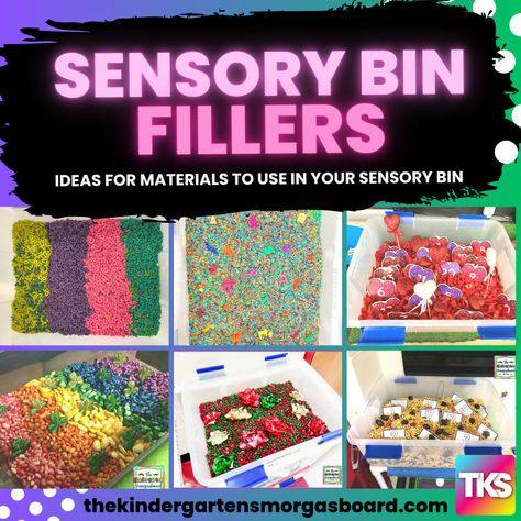 Sensory Bin Fillers: Ideas To Fill Your Sensory Bin! – The Kindergarten Smorgasboard Sensory Bin Ideas Kindergarten, Sensory Bin Fillers, Alphabet Pasta, Helping An Alcoholic, Kindergarten Smorgasboard, Sensory Tub, Silver Metallic Paint, Kinds Of Beans, Circle Map