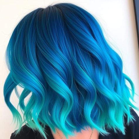 Are you struggling to find the perfect hair color that truly stands out? Discover how the best hair style blue color can transform your look and express your unique personality. Save this pin now to access tips and inspiration for rocking your vibrant new hair style! Vivid Blue Hair, Vibrant Blue Hair, Cyan Hair, Green Hair Ombre, Dye Inspiration, Royal Blue Hair, Blue Purple Hair, Blue Hair Highlights, Blue Hair Color