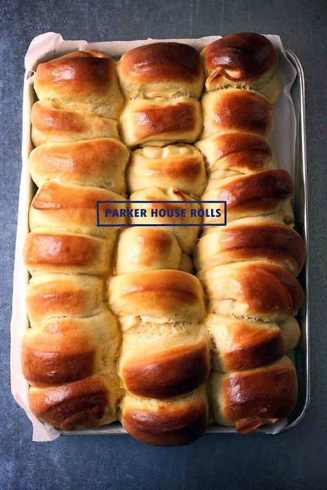 Parker House Rolls, Freshly Baked Bread, Baking Bread Recipes, Biscuit Rolls, Breads & Buns, Bread Roll, Baked Bread, Party Food And Drinks, Parker House