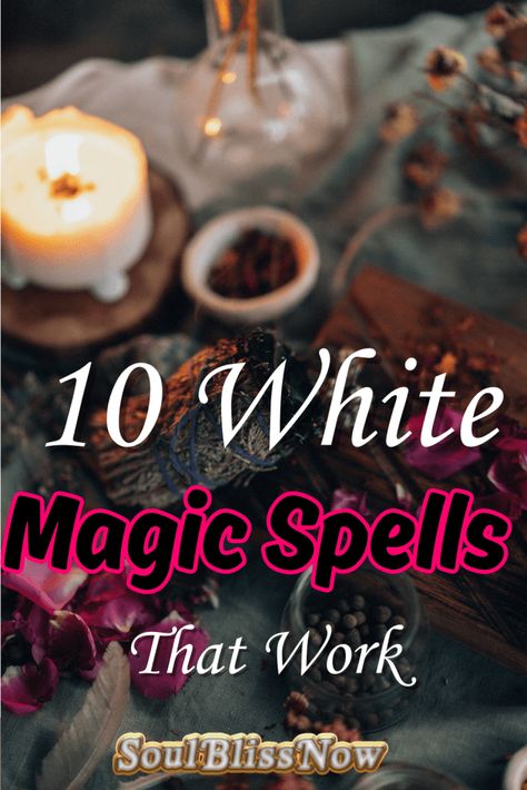 White Magic spells can work, but you may not know how to use this type of energy. White Magic is a type of magic that brings good energy towards you and puts good energy into the universe. Some people become curious about spellcasting when they have a need, are looking for true love, or want to manifest money. White Candle Magic, White Candle Spells, White Witch Spells, White Magic Love Spells, Manifestation Spells, White Magic Spells, Money Spells That Work, Types Of Magic, Money Honey