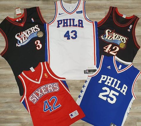 Jerry Stackhouse, 76ers Jersey, Kris Humphries, Retro Nba, Ben Simmons, Allen Iverson, Basketball Jerseys, Philadelphia 76ers, Nba Basketball