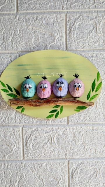 Walnut Shell Crafts, Birds Diy, Walnut Shell, Art Activities For Kids, Shell Art, Shell Crafts, Love Gif, Craft Diy, Art Activities