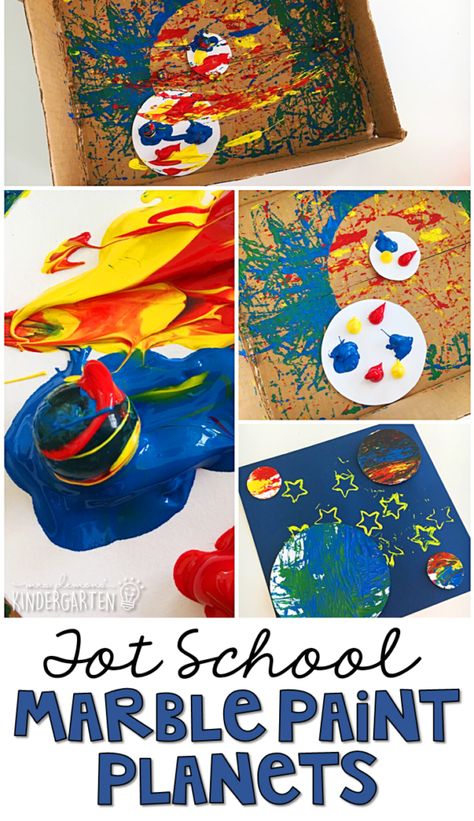 Paint Planets, Space Theme Preschool, Space Lessons, Space Preschool, Space Week, Marble Paint, Space Unit, Outer Space Theme, Summer Preschool