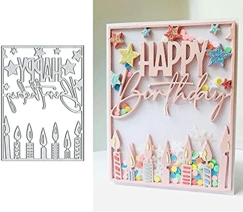 Embossing Paper, Homemade Greeting Cards, Homemade Birthday Cards, Happy Birthday Frame, Card Techniques, Scrapbooking Cards, Frame Card, Card Making Supplies, Cricut Cards