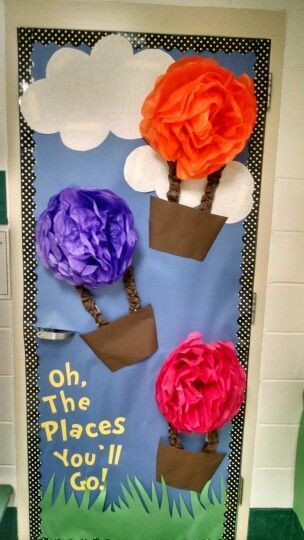 Oh the Places You'll Go Oh The Places Youll Go Door Decorating, Dr Suess Door Decorations, Dr. Seuss Door, Doctor Suess Classroom, Classroom Door Decoration Ideas, Dr Seuss Door, Dr Seuss Classroom Door, Dr Seuss Decorations, Door Decoration Ideas