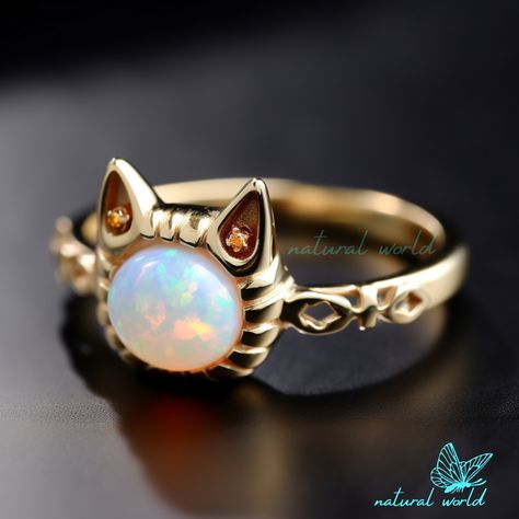 Face Ring, Ring Opal, Cat Ring, Cat Jewelry, Delicate Rings, Ring Gemstone, Jewelry Inspo, Gold Design, Opal Gemstone