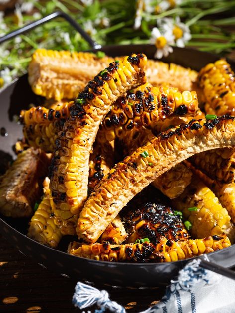 Honey-Garlic Corn Ribs | Recipes Garlic Corn, Honey Corn, Corn Ribs, Ribs Recipes, Easy Diets, Crushed Garlic, Rib Recipes, Honey Garlic, Vegetarian Options