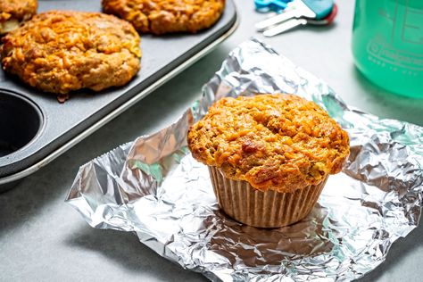 Apple Cheddar Muffins Recipe - The Washington Post Cheddar Muffins, Apple Cheddar, Fruit Plus, Sweet Potato And Apple, Grab And Go Breakfast, Spelt Flour, Make Ahead Breakfast, Breakfast Options, Baked Oatmeal