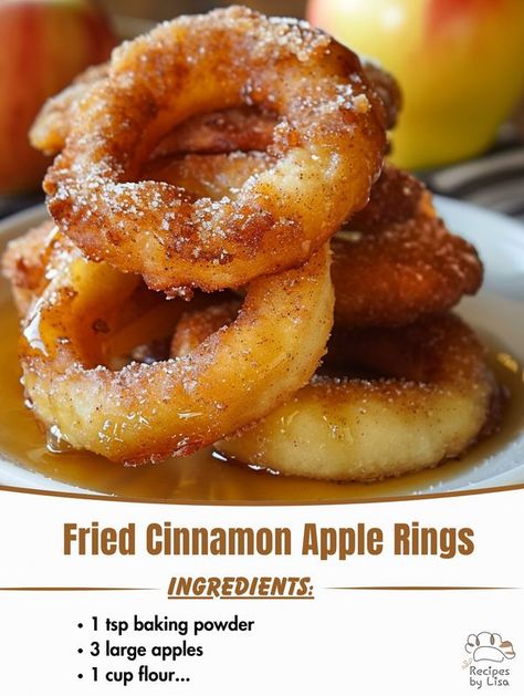 Apple Rings Recipe, Cinnamon Apple Rings, Apple Rings, Cinnamon Apple, Cookie Pie, Crispy Treats, Cinnamon Apples, Apple Recipes, Favorite Desserts