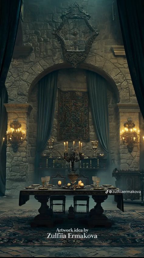 Dark Throne Room, Winterfell Interior, Ball Room Aesthetic, Castle Throne Room, Game Of Thrones Castles, Avengers Oc, Game Of Thrones Set, The Tenth Kingdom, Rustic Bathroom Designs