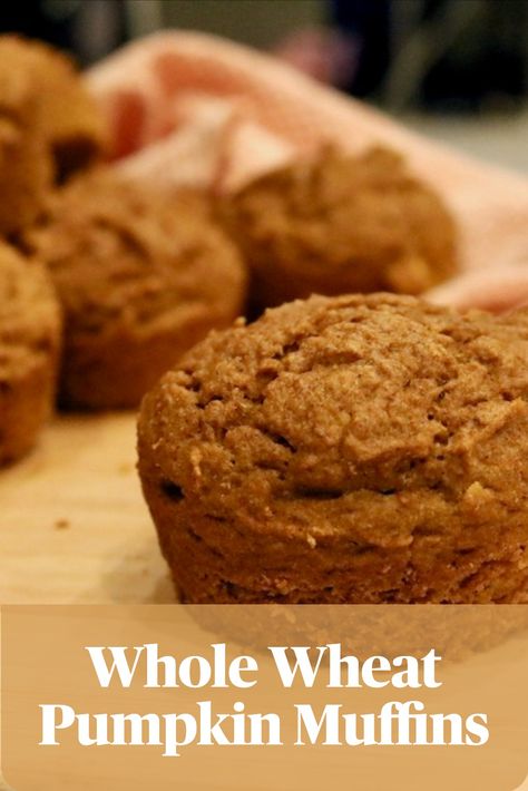 Whole Grain Pumpkin Muffins, Pumpkin Bread With Whole Wheat Flour, Wheat Flour Muffin Recipes, Fresh Milled Flour Pumpkin Muffins, Fresh Milled Pumpkin Muffins, Recipes Using Wheat Flour, Whole Wheat Recipes Baking, Whole Wheat Muffins Healthy, Whole Wheat Recipes Healthy