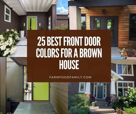 Are you looking for front door colors for a brown house? If so, you're in luck! In this blog post, we will discuss some warm and welcoming paint options that will complement your home's exterior Brown House Colored Door, Best Front Door Color For Brown House, Door Color With Brown Brick, Front Door Colors For Brown Brick House, Front Door Brown Brick House, Front Door Color Brown House, Dark Brown House Front Door Color, Brown Brick House Front Door Colors, Front Door Colors For A Brown House