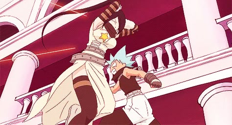 Black Star and Tsubaki Soul Eater Banner, Black Star And Tsubaki, Soul Eater Gif, Me Nd Bae, Black Star Soul Eater, Star Gif, Pfps For Discord, Soul Eater Manga, Matching Pfp 3