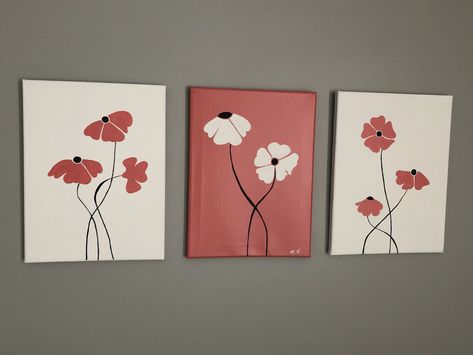 Simple Canvas Paintings Set Of 3, Tri Paintings Canvases, Two Piece Painting Ideas, Painting Ideas On Canvas 3 Piece, Triple Canvas Painting Ideas, Multi Canvas Painting Ideas Acrylics, Multi Canvas Painting Ideas Easy, 3 Canvas Painting Ideas Diy Wall Art, 3 Paintings In A Row Canvases