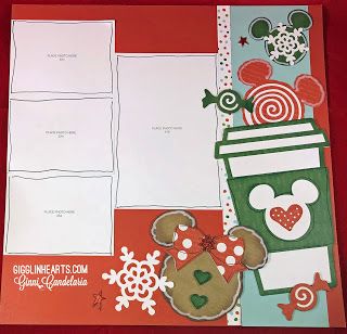 Gigglin' Hearts Bridal Shower Scrapbook, Scrapbook Christmas, Mickey Theme, Christmas Scrapbook Pages, Disney Christmas Tree, Christmas Scrapbook Layouts, Disney Treats, Disney Scrapbooking Layouts, Disney Scrapbook Pages