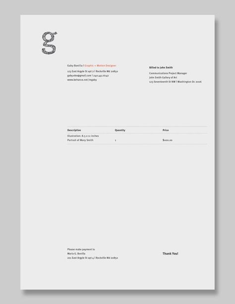 Invoice Design: 50 Examples To Inspire You                                                                                                                                                                                 More Branding Letterhead, Invoice Layout, Magazine Ideas, Invoice Design, Self Branding, Design Identity, Documents Design, Identity Branding, Personal Identity