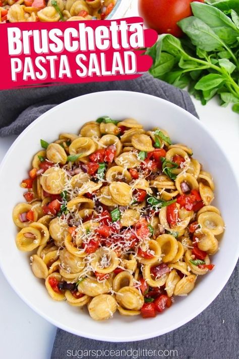 Bruschetta Pasta Salad, Unique Pasta Salad, Quick Recipe Videos, Bruschetta Pasta, Bruschetta Chicken Pasta, Summer Pasta Salad Recipes, Tomato Pasta Salad, Baileys Coffee, Cooking Tricks