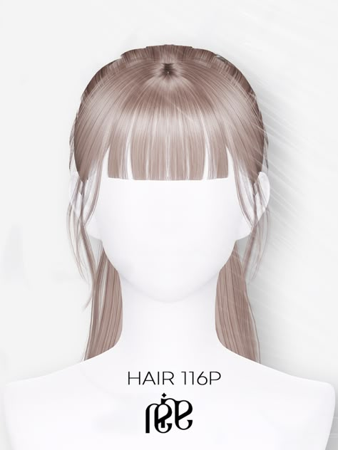 Sims4 Blonde Hair Cc, Alpha Cc Skin Sims 4, Sims4 Bangs Cc, More Hair Colors Sims 4 Cc, Sims 4 Woman Hair, Sims 4 Cc Bangs Hair, Alpha Cc Hair Sims 4, The Sims 4 Alpha Hair, Sims 4 Cc Korean Hair