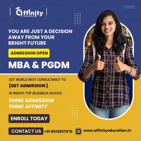 You are just a decision away from your BRIGHT FUTURE. 🔥 Make the decision today and enroll in our MBA & PGDM programs. ✅We offer expert guidance to students seeking admission to top MBA/PGDM colleges in India. ☎️ 𝐂𝐚𝐥𝐥 𝐔𝐬 𝐍𝐨𝐰: +91- 8512857575 🌐 𝐖𝐞𝐛𝐬𝐢𝐭𝐞: https://www.affinityeducation.in 📩 𝐄𝐦𝐚𝐢𝐥: info@affinityeducation.in #management #success #motivation #StudyinIndia #leadership #careers #careergoals #FutureSuccess #careerdevelopment #admissionsopen2023 University Preparation, Mba Degree, Education In India, Diploma Courses, Medical Studies, Medication Management, School Admissions, Global Education, Future Career