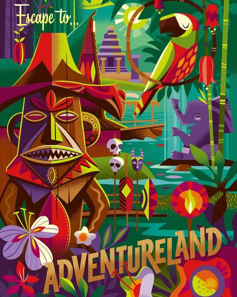 Jeff Granito (@jeffgranitodesigns) • Instagram photos and videos Jeff Granito, Poster Competition, Disney Classroom, Planner Setup, Enchanted Tiki Room, Lucky Rabbit, Tropical Escape, Tiki Room, Disney Scrapbook