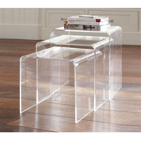 Amazon.com: HomCom 3pc Acrylic Stackable Nesting End Side Tables - Clear: Kitchen & Dining Acrylic Tables, Coffee Table Small Space, Acrylic Side Table, Nesting End Tables, Acrylic Coffee Table, Acrylic Furniture, Table For Small Space, End Table Sets, Acrylic Table