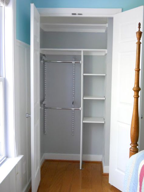 Airing Cupboard Into Wardrobe, Airing Cupboard Wardrobe Ideas, Airing Cupboard Ideas, Photoboth Mariage, Room Closet Makeover, Baby Organization Ideas, Guest Room Closet, Wallpaper Closet, Buddha Room