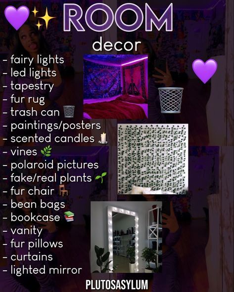 Ideas For Your Room Cozy, Room List Ideas, Cute Room Themes For Teens, Room Essentials Bedroom Aesthetic, Room Essentials Aesthetic, Room Tips Bedrooms, Stuff You Need For Your Room, Different Room Aesthetics Types List, New Room Checklist