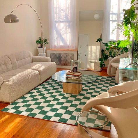 Checkerboard Rug, Checkered Rug, Dreamy Room, Rug Living Room, How To Decorate, Mozambique, 인테리어 디자인, Modern Minimalist, Apartment Decor