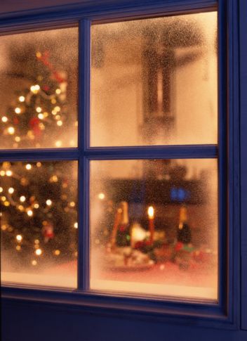 Looking at Christmas through a frosty window Through A Window, Christmas Window Decorations, Frosted Windows, Cottage Christmas, I Love Winter, Twas The Night, Diy Window, Christmas Wonderland, Christmas Window