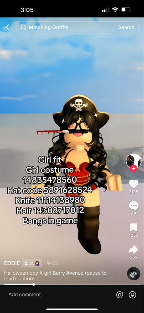 Roblox Pirate Outfit Code, Halloween Costume Berry Ave, Berry Avenue Code Halloween, Mask Codes Berry Ave, Dance Codes Berry Ave, Costume Codes Berry Ave, Halloween Costume Codes Berry Ave, Halloween Costumes Roblox Codes, Berry Ave Halloween Costume Codes