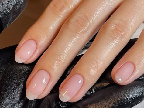 The "Naked" French Manicure Will Make You Look Expensive Naked French Manicure, Muted French Manicure, Subtle French Manicure, American French Manicure, Natural French Nails, American Manicure Nails, Natural French Manicure, Nude Nail Ideas