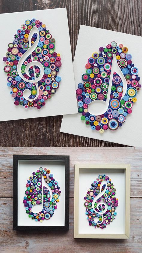 Quilling On Canvas, Quilling Music, Roosevelt Music, How To Do Quilling, Paper Quilling Projects, Quiling Paper Art, Quilling Artwork, Paper Craft Greeting Cards, Quilled Roses