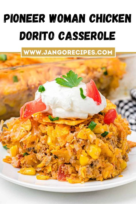 Pioneer Woman Chicken Dorito Casserole is an easy and delicious recipe. This recipe uses Nacho Cheese Doritos combined with chicken, vegetables and cheese. #PioneerWomanChickenDoritoCasserole #Casserole Mexican Chicken Dorito Casserole Recipes, Nacho Cheese Casserole By Pioneer Woman, Dorito Chicken And Cheese Casserole, Pioneer Woman Nacho Casserole, Pioneer Woman Nacho Cheese Casserole, Nacho Cheese Doritos Recipes, Nacho Cheese Casserole Pioneer Woman, Nacho Cheese Casserole, Chicken Dorito Casserole Recipe