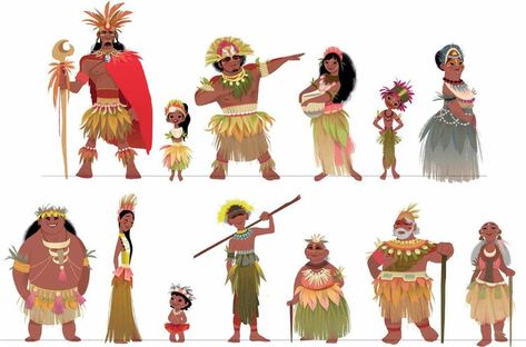 Art of Moana (part 1) Hawaiian Character Design Male, Moana Concept Art, Glen Keane, Dark Sun, Disney Concept Art, Picture Illustration, Jive, Character Design Animation, Character Design Male