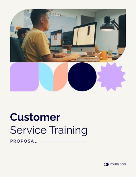 Customer Service Training Proposal Template Visme Free Business Proposal Template, Leadership Development Training, Customer Service Training, Holi Poster, Proposal Letter, Data Visualization Tools, Business Proposal Template, Employee Training, Training Materials