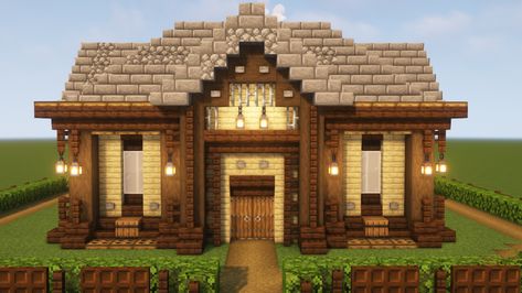 This is a simple wooden house design in minecraft and in this video i show you how to build this starter house step by step, Hope you all like it, feel free to like share and subsrcibe :) #minecrafthouse #minecraftsurvivalhouse #minecraftstarterhouse #minecraftstarterhousetutorial #minecraft 10x10 Minecraft House, Simple Wooden House Design, House Design In Minecraft, Simple Wooden House, Mc Houses, Minecraft Cabin, Mc House, Minecraft Starter House, House In Minecraft