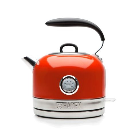 Jersey 1.5L Stainless Steel Electric Kettle HADEN Colour: Orange Modern Kettles, Red Kettle, Electric Kettles, Stovetop Kettle, Kettle And Toaster Set, Retro Kitchenware, Electric Tea Kettle, Stainless Steel Kettle, Box Water