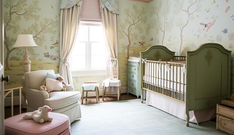 Premium Photo | Nursery decorated in the English country style Generative AI English Country Nursery, Country Nursery Decor, French Country Nursery, Country Nursery, Baby 2024, French Nursery, Nursery Decor Inspiration, English Country Style, Dream House Interior