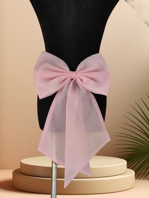 Big Pink Bow Dress, Girls Graduation Dresses, Holographic Dress, Pink Bow Dress, Simple Frock Design, Organza Bow, Girls Bridesmaid Dresses, Chic Birthday, Bridal Design