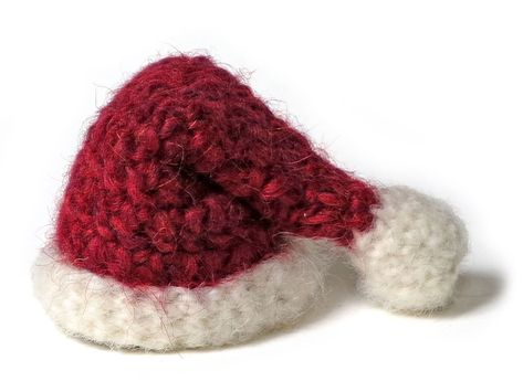 Free Santa hat & mini antlers pattern Mini Crochet Santa Hat Free Pattern, Crochet Mini Santa Hat Free Pattern, Mini Santa Hat Crochet, Crochet Santa Hat Free Pattern, Amigurumi Hat, Crochet Santa Hat Pattern, Mini Santa Hat, Santa Hat Pattern, Crochet Santa Hat