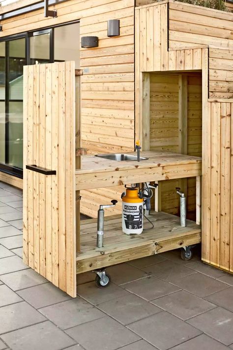 Concrete Outdoor Kitchen, Small Outdoor Kitchens, Outdoor Cabana, Renzo Piano, Casa Container, Diy Outdoor Kitchen, House Design Kitchen, Budget Diy, Small Backyard Pools